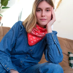 Foulard bandana soie – Flame