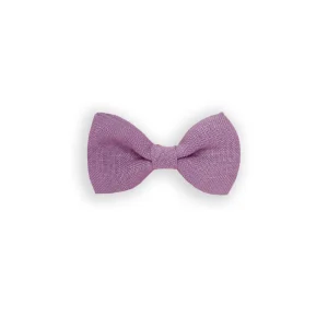 Barrette noeud lin trigant violet