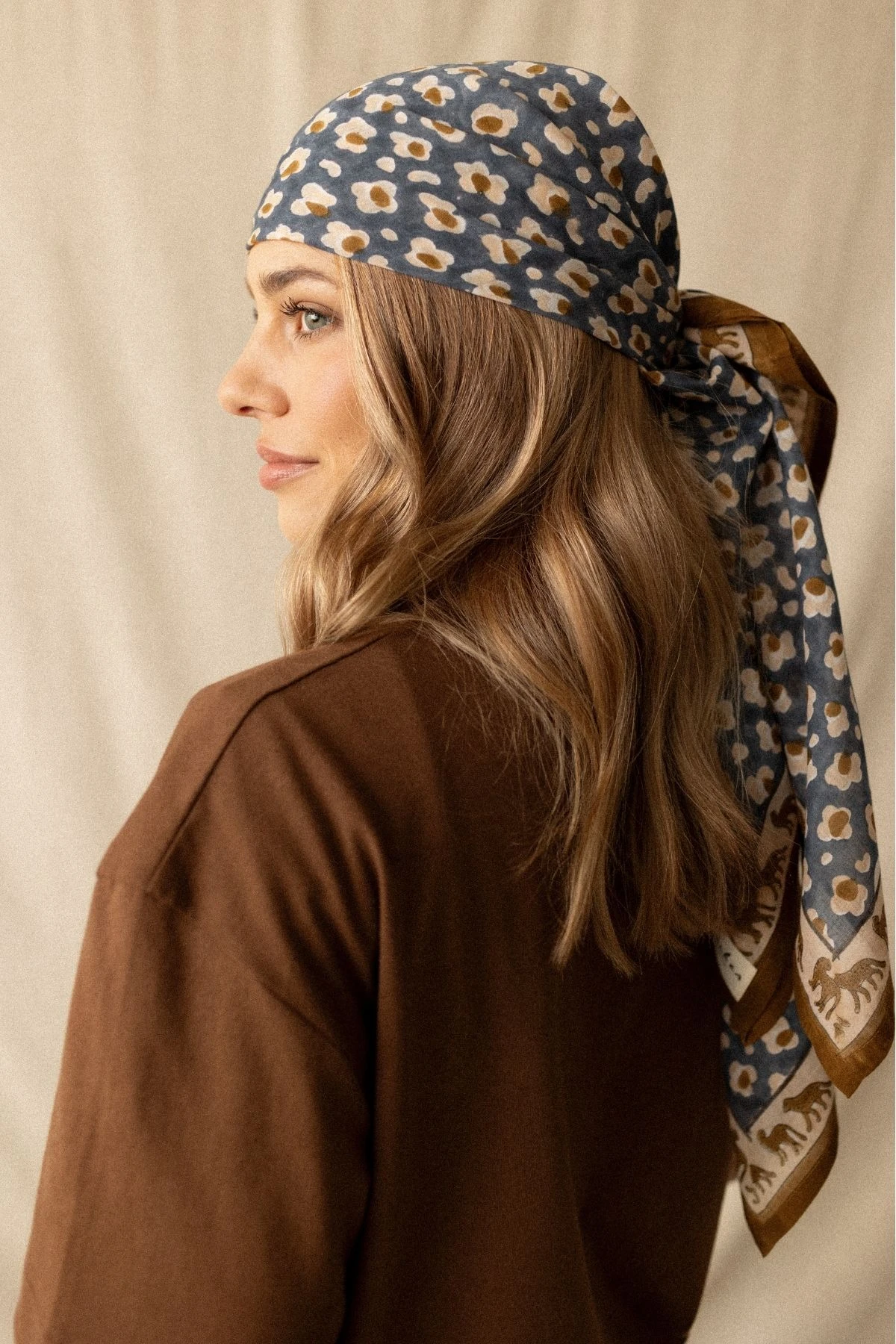 Big Foulard Latika Dupatta | Léopard météorite – Image 4