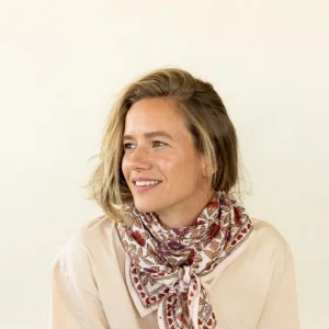 Big Foulard Coton Latika – Coeur macadamia fire