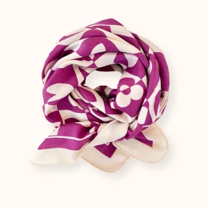 Big foulard palika damier couleur fushia