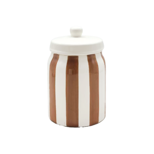 boite pot rayures marron