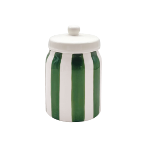 boite pot rayures vert