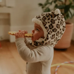 Bonnet velour oreilles – léopard
