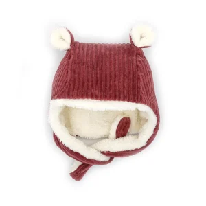 Bonnet velours framboise