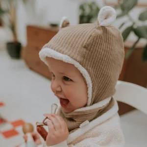 Bonnet velours – beige