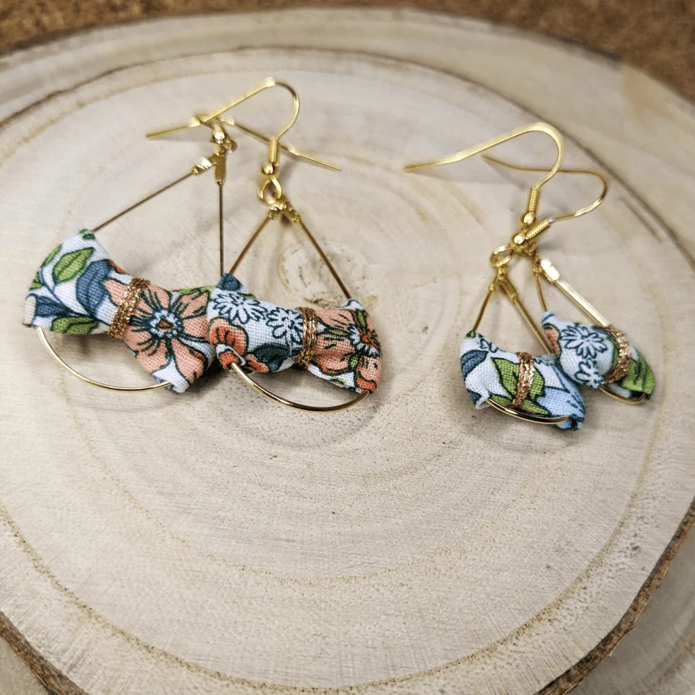 Boucles d’oreilles Gouttes dorées coton délicieux – adulte / enfant – Image 3