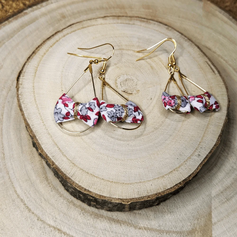 Boucles d’oreilles Gouttes dorées coton merveilleux – adulte / enfant – Image 3