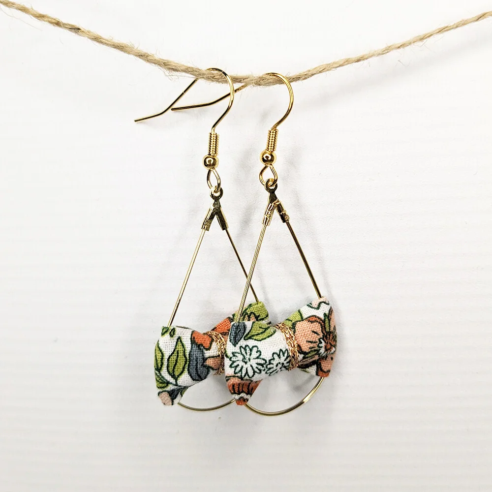 Boucles d’oreilles Gouttes dorées coton délicieux – adulte / enfant