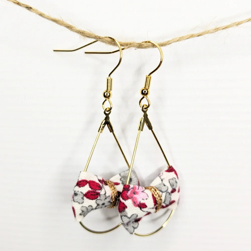 Boucles d’oreilles Gouttes dorées coton merveilleux – adulte / enfant – Image 4