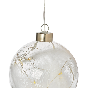 Boule lumineuse en verre | à plumes