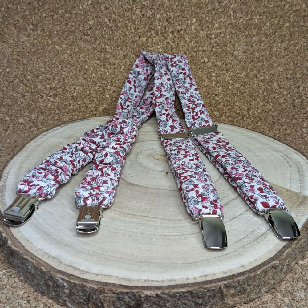 Bretelles enfants coton merveilleux rose / bleu – Image 4