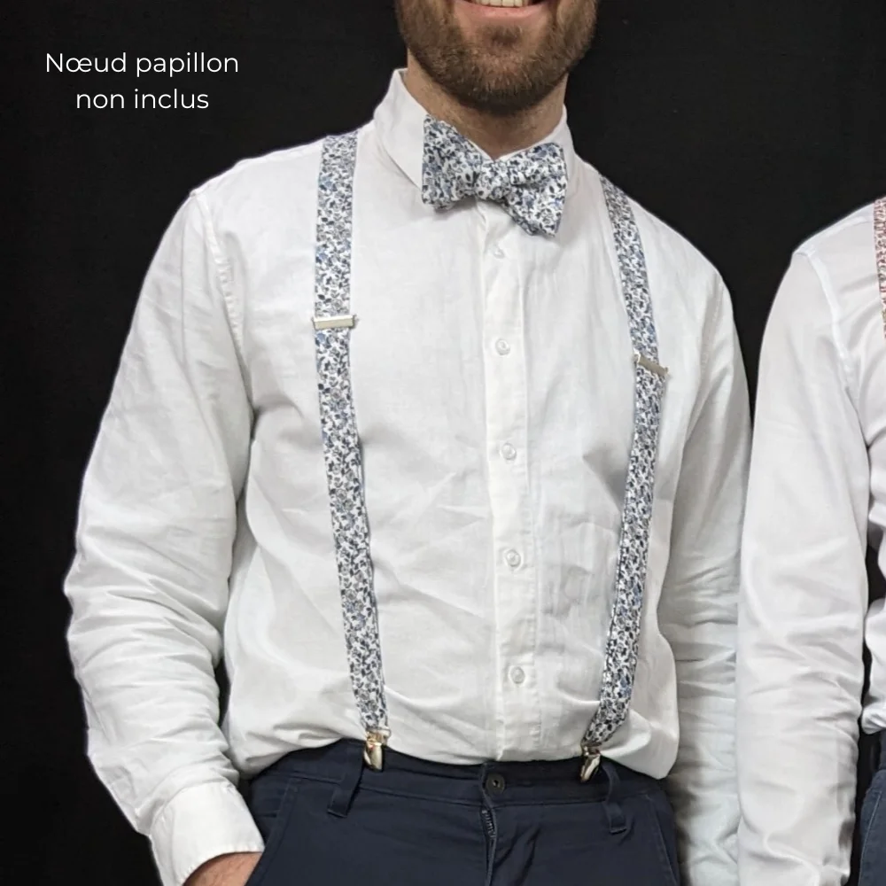 Bretelles adultes coton merveilleux rose / bleu – Image 2