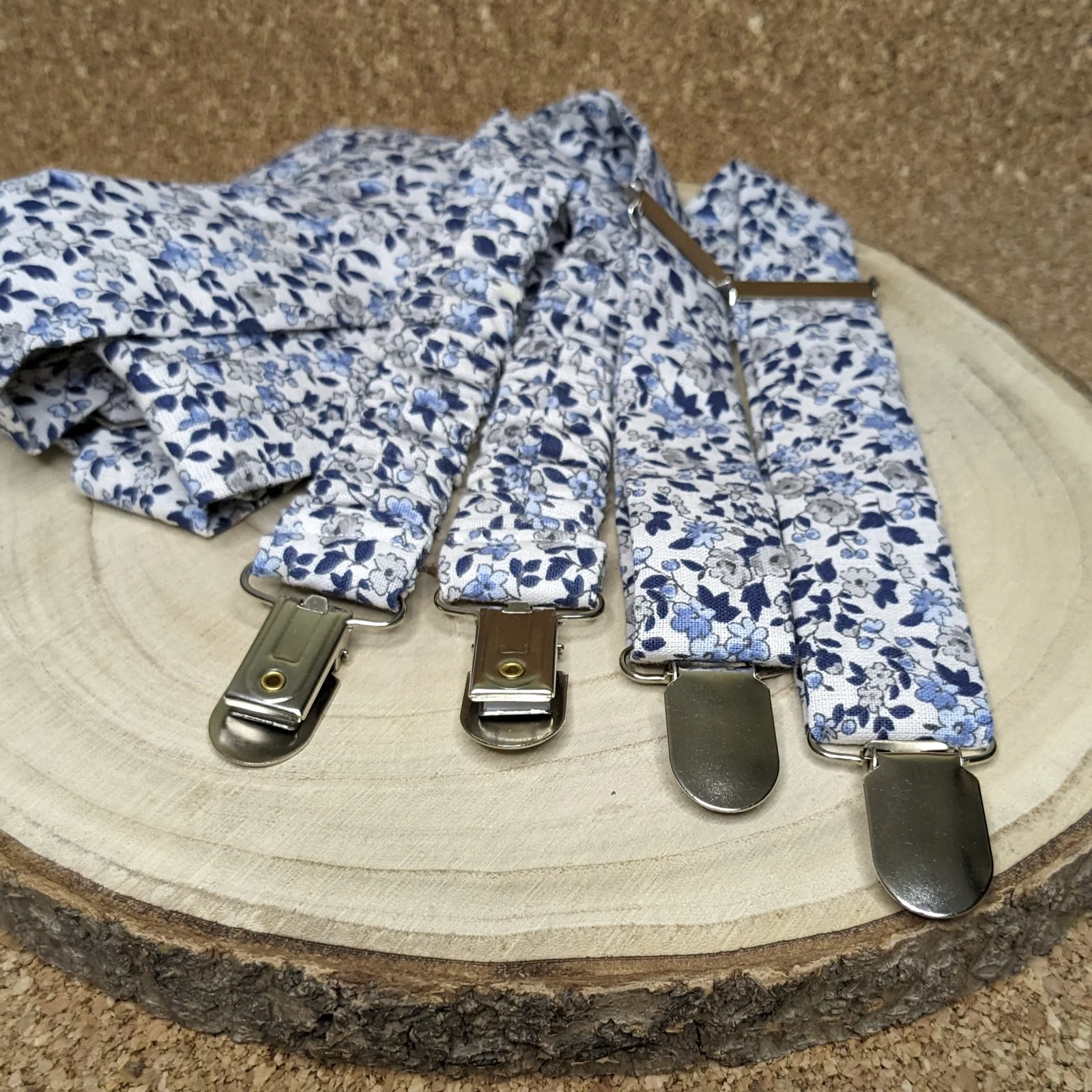 Bretelles enfants coton merveilleux rose / bleu – Image 6