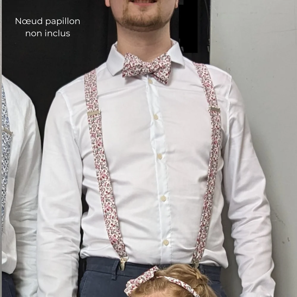 Bretelles adultes coton merveilleux rose / bleu – Image 4