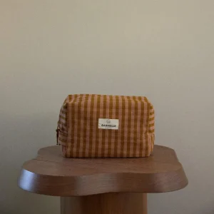 Trousse de toilette en coton – vichy glaise