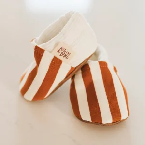 Chausson été – rayures camel