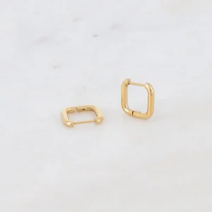 Boucle créole anneau fin rectangulaire carré