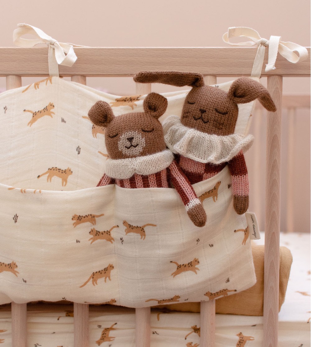 Doudou lapin carreaux 22cm – Image 3