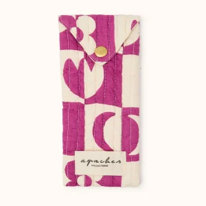 étui à lunette sunny – damier fuchsia