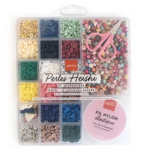Boite de perles heishi et accessoires – coloris automne