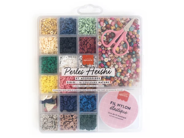 Boite de perles heishi et accessoires – coloris automne