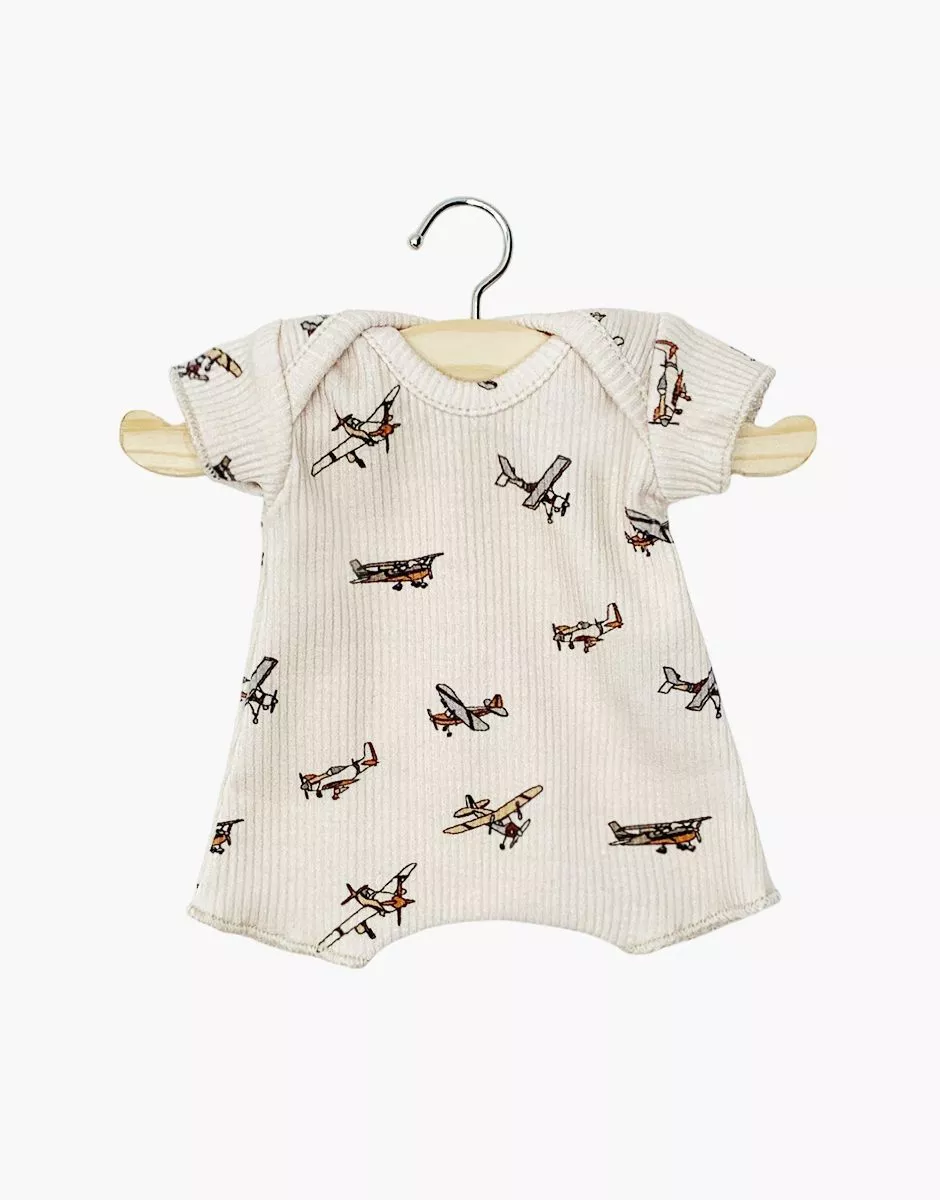 Babies – Body shorty en maille côtelée petits avions