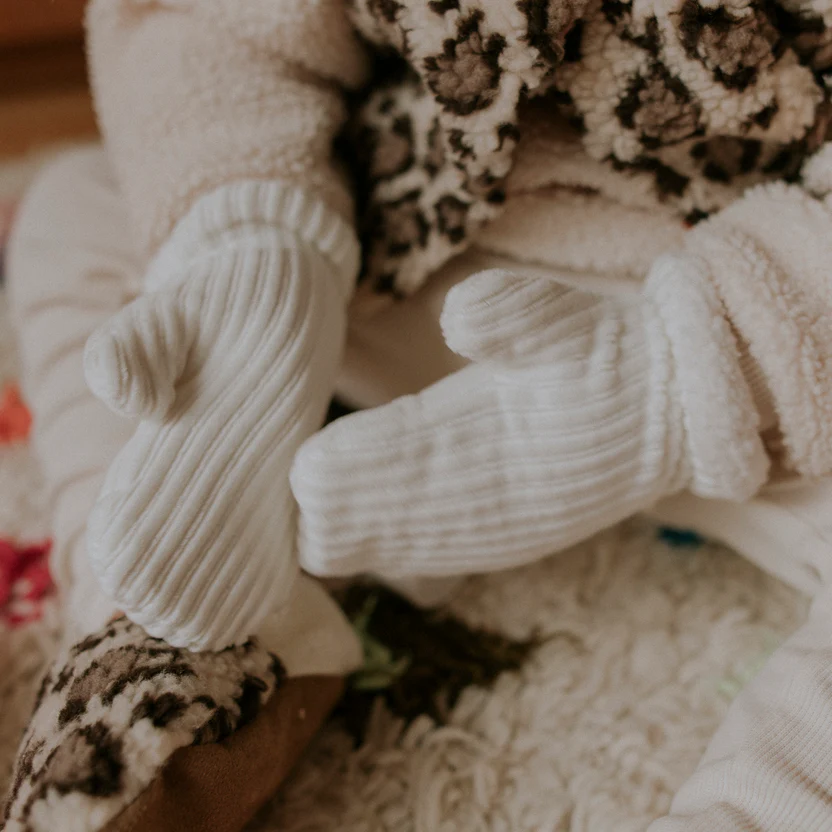 Moufles | velours écru