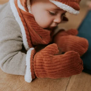 Moufles | velours paprika