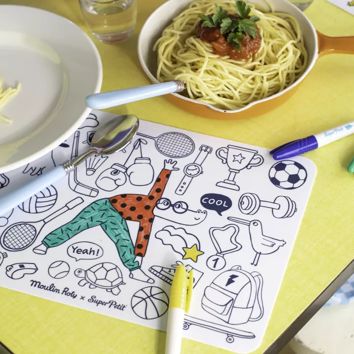 Mini set en silicone à colorier + 4 crayons les loufoques