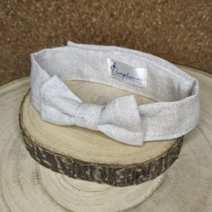 Noeud papillon enfant lin démodable naturel