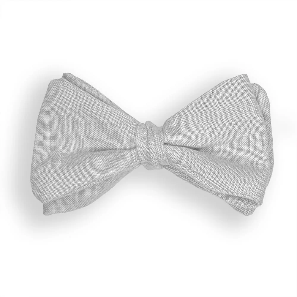 Noeud papillon adulte lin visible blanc