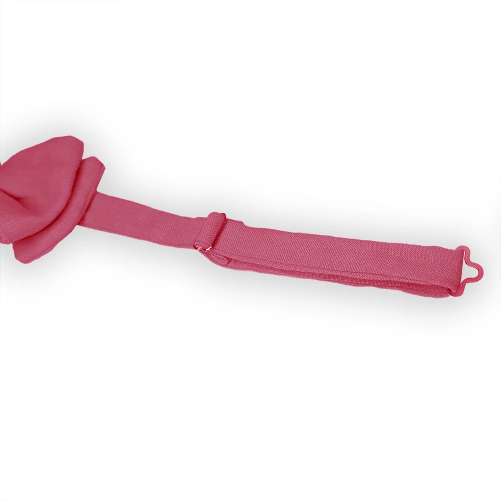Noeud papillon adulte lin conditionnel rose – Image 3