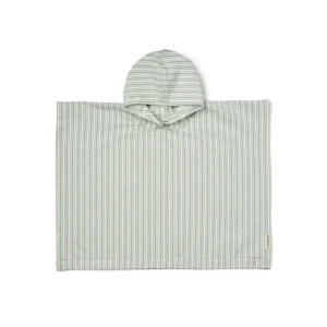 Poncho de bain / plage Roomie 5-6 ans | Rayures ice blue & creme de la creme