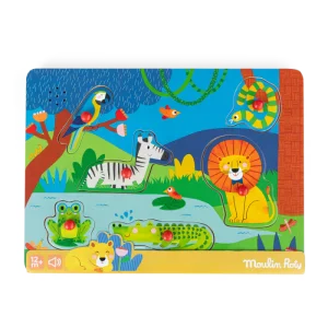 Puzzle sonore animaux en bois | Les Toupitis