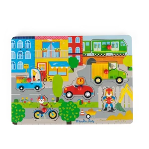 Puzzle sonore ville en bois | Les Popipop