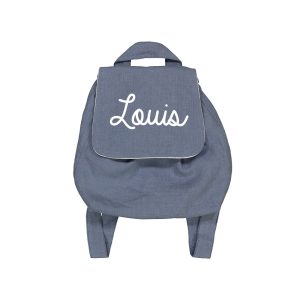 Sac à dos | Lin bleu grisé