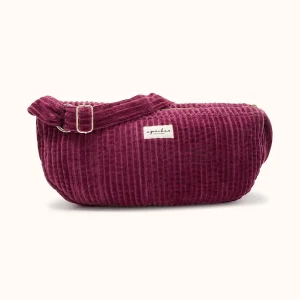 Big Sac Banane Shanti | Velours côtelé cherry