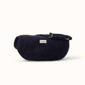Big Sac Banane Shanti | Velours côtelé navy