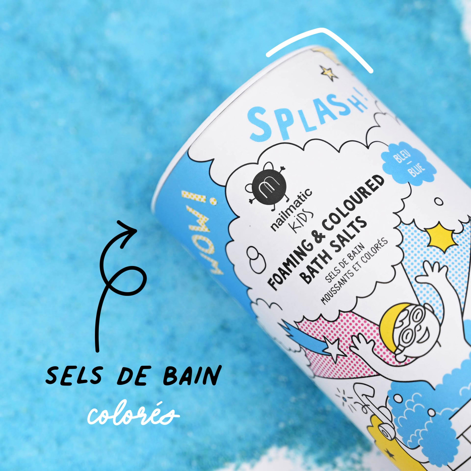 Sels de bain colorés et moussant – bleu – Image 3