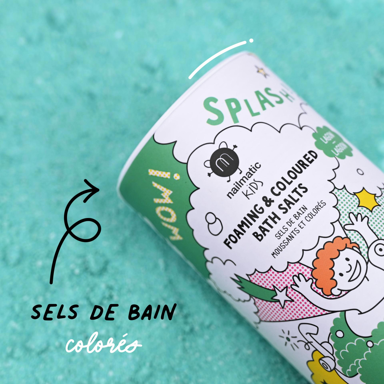 Sels de bain colorés et moussant – vert – Image 3