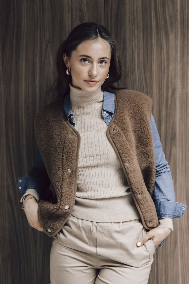Veste laine light – Marron – Image 2