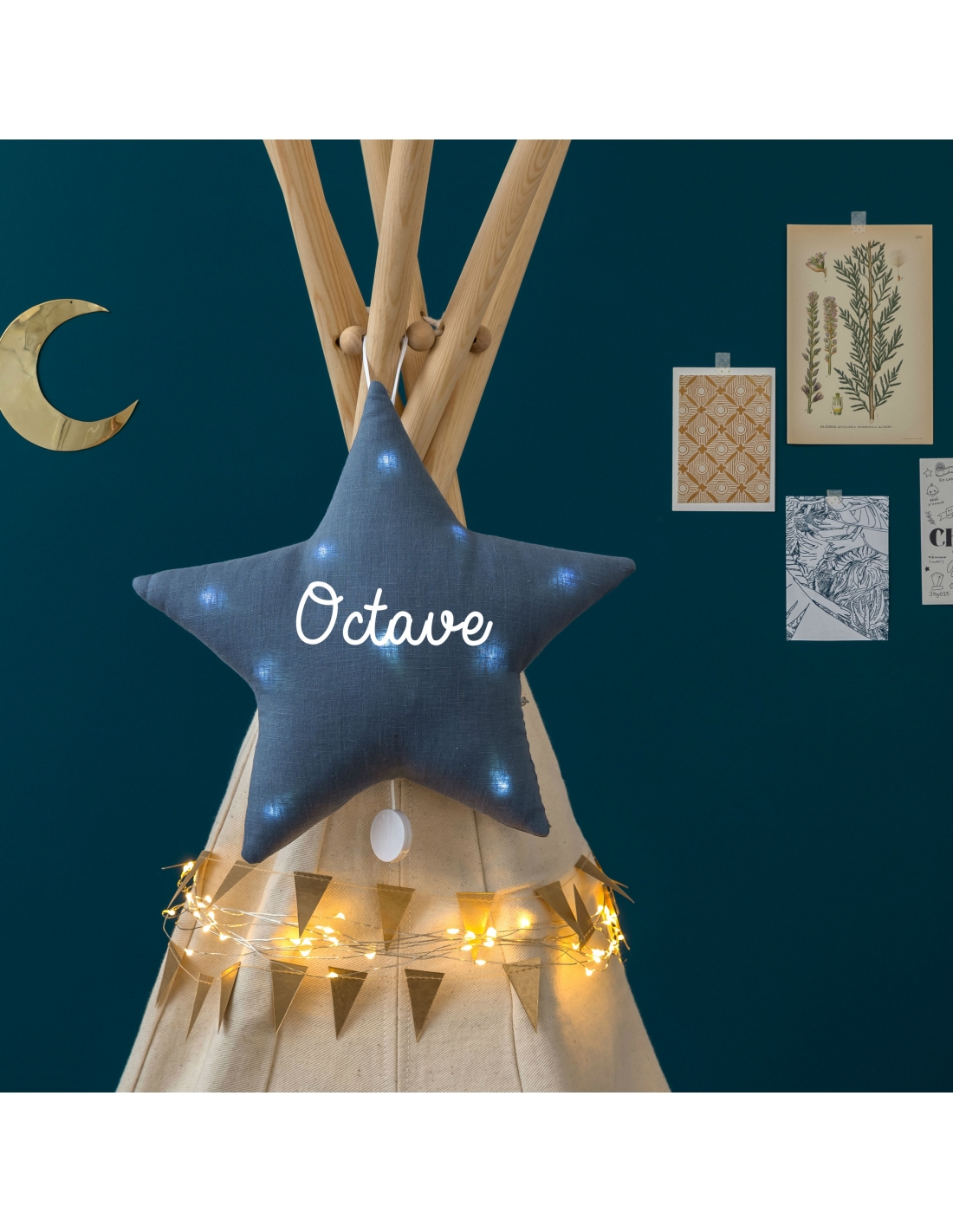 Veilleuse musicale étoile | Gris bleuté