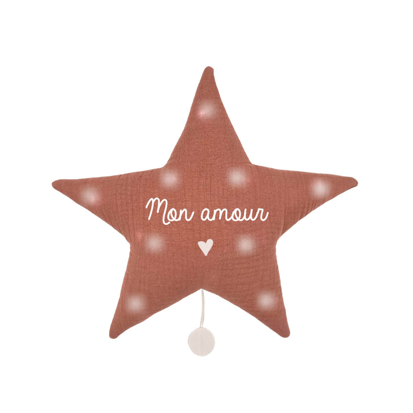 Veilleuse musicale étoile | Vieux rose – Image 2