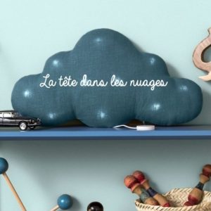Veilleuse musicale nuage | Bleu canard